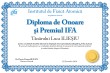 Diploma de onoare si Premiul IFA (Luca ILIESIU)