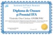 Diploma de onoare si Premiul IFA (Dan Cristian ANDRONIC)