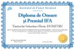 Diploma de onoare si Premiul IFA (Sebastian-Florin DUMITRU)