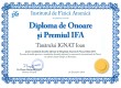 Diploma de onoare si Premiul IFA (Ioan IGNAT)