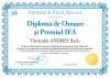 Diploma de onoare si premiul IFA (ANDREI Radu)