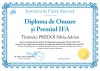 Diploma de onoare si premiul IFA (PREDOI Silviu-Adrian)