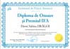 Diploma de onoare si premiul IFA (Sabina DRĂGOI)